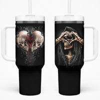 Reaper Heart Tumbler With Handle Eternal Embrace - Uniting Souls in the Realm of Skulls - Wonder Print Shop