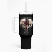 Reaper Heart Tumbler With Handle Eternal Embrace - Uniting Souls in the Realm of Skulls - Wonder Print Shop