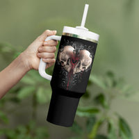 Reaper Heart Tumbler With Handle Eternal Embrace - Uniting Souls in the Realm of Skulls - Wonder Print Shop