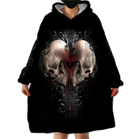 Reaper Heart Wearable Blanket Hoodie Eternal Embrace - Uniting Souls in the Realm of Skulls - Wonder Print Shop