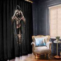 Reaper Heart Window Curtain Eternal Embrace - Uniting Souls in the Realm of Skulls - Wonder Print Shop