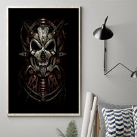 Unveiling the Mechanical Skull Canvas Wall Art Cybernetic Enigma - Wonder Print Shop