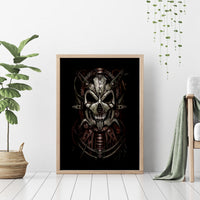 Unveiling the Mechanical Skull Canvas Wall Art Cybernetic Enigma - Wonder Print Shop