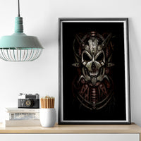 Unveiling the Mechanical Skull Canvas Wall Art Cybernetic Enigma - Wonder Print Shop