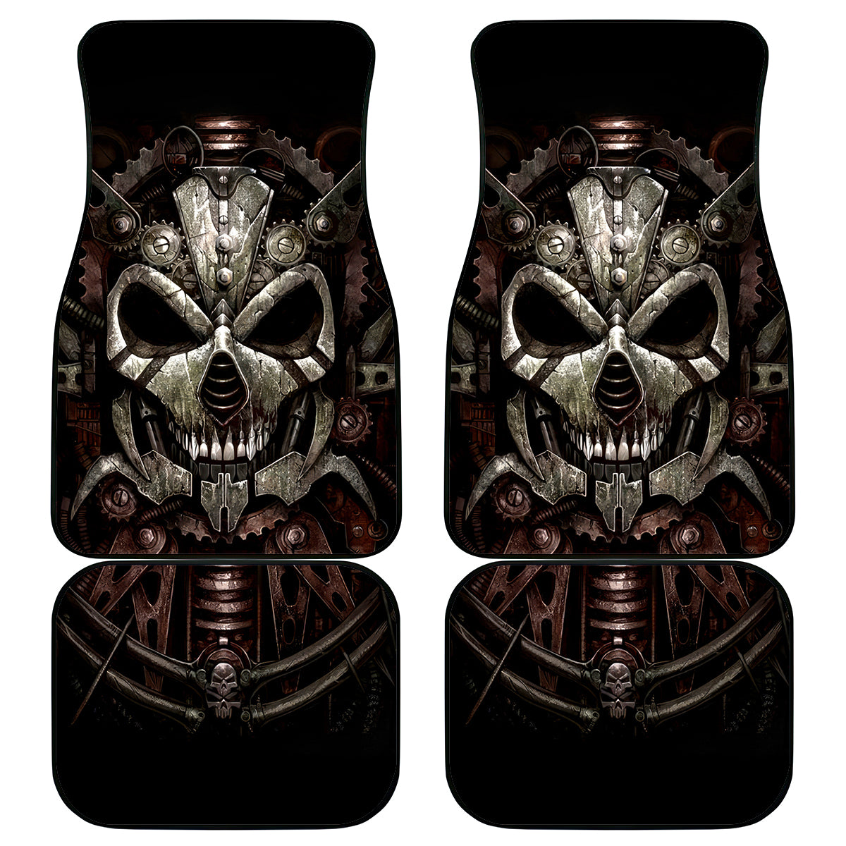 Unveiling the Mechanical Skull Car Mats Cybernetic Enigma - Wonder Print Shop