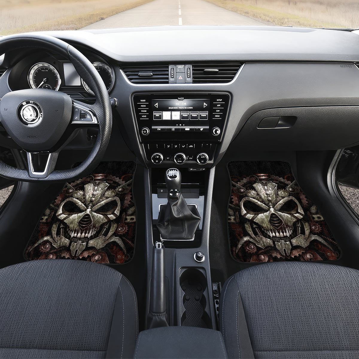 Unveiling the Mechanical Skull Car Mats Cybernetic Enigma - Wonder Print Shop