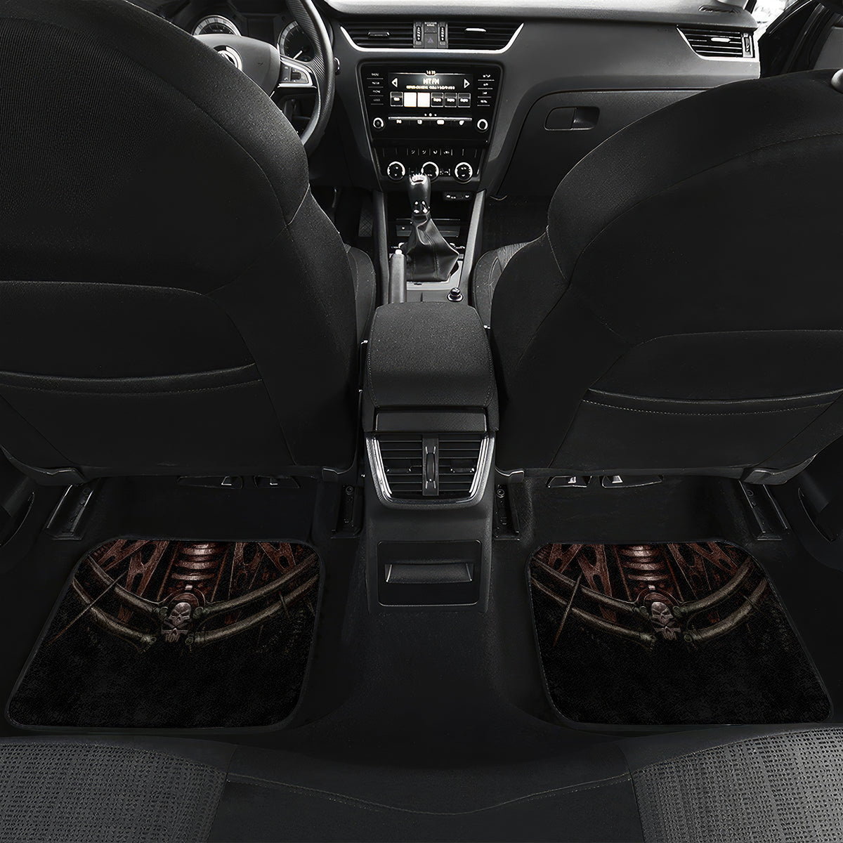 Unveiling the Mechanical Skull Car Mats Cybernetic Enigma - Wonder Print Shop