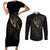 Unveiling the Mechanical Skull Couples Matching Short Sleeve Bodycon Dress and Long Sleeve Button Shirts Cybernetic Enigma - Wonder Print Shop