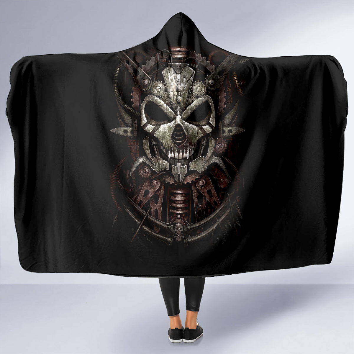 unveiling-the-mechanical-skull-hooded-blanket-cybernetic-enigma