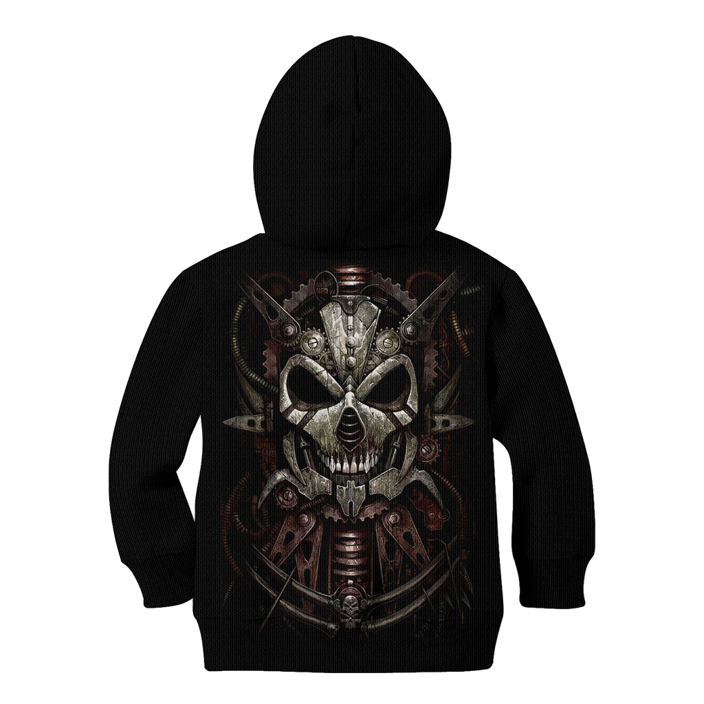 Unveiling the Mechanical Skull Kid Hoodie Cybernetic Enigma - Wonder Print Shop