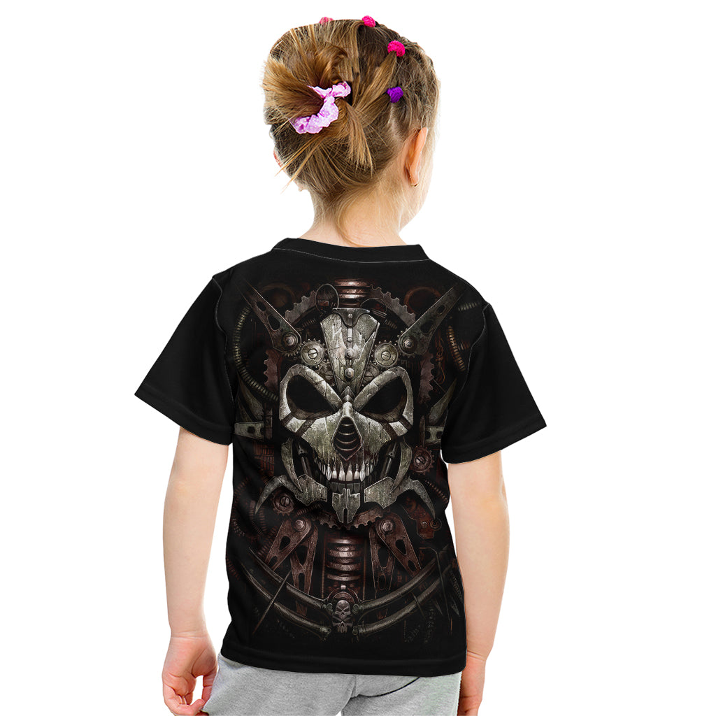 Unveiling the Mechanical Skull Kid T Shirt Cybernetic Enigma - Wonder Print Shop