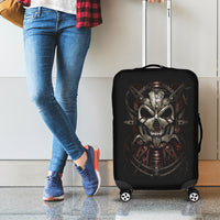Unveiling the Mechanical Skull Luggage Cover Cybernetic Enigma - Wonder Print Shop