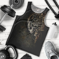 Unveiling the Mechanical Skull Men Tank Top Cybernetic Enigma DT01