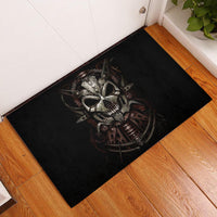 Unveiling the Mechanical Skull Rubber Doormat Cybernetic Enigma - Wonder Print Shop