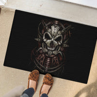Unveiling the Mechanical Skull Rubber Doormat Cybernetic Enigma - Wonder Print Shop