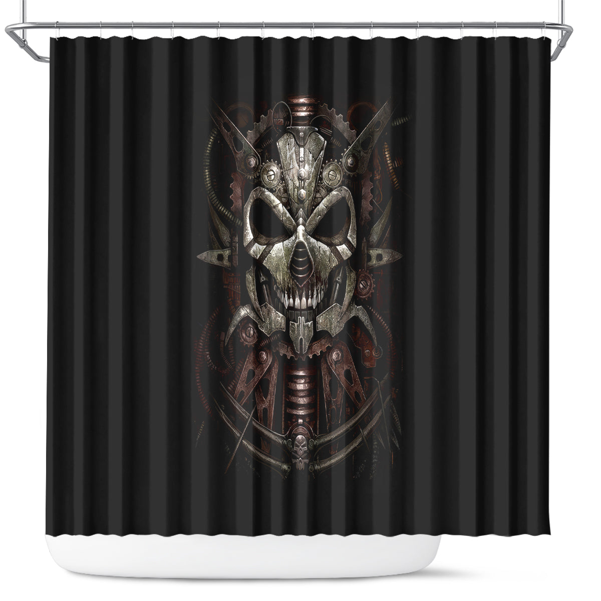 unveiling-the-mechanical-skull-shower-curtain-cybernetic-enigma