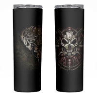 Unveiling the Mechanical Skull Skinny Tumbler Cybernetic Enigma - Wonder Print Shop