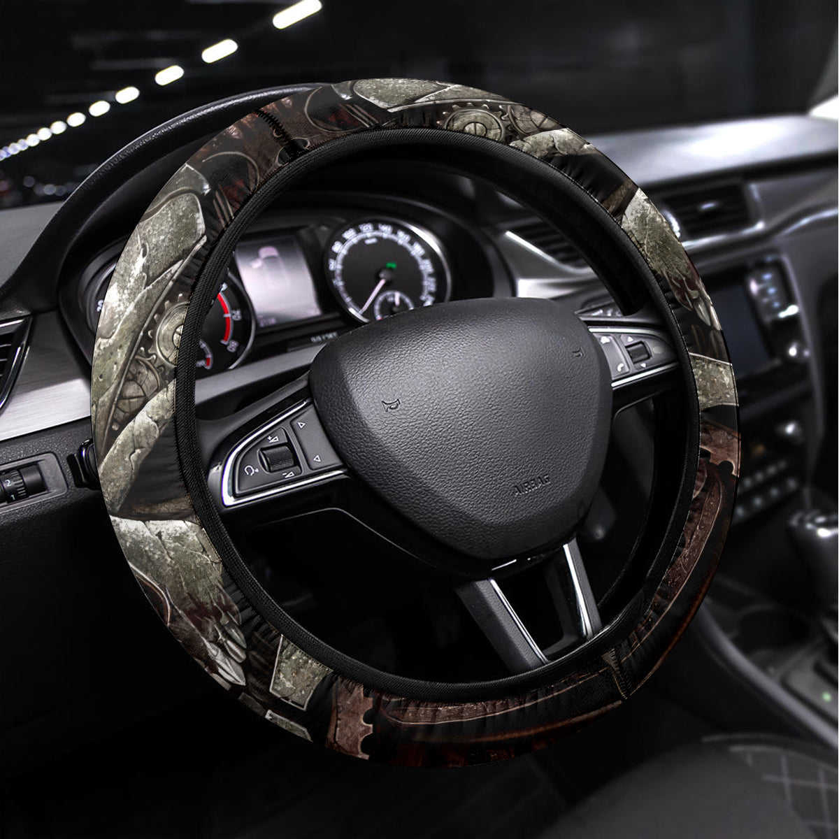Unveiling the Mechanical Skull Steering Wheel Cover Cybernetic Enigma - Wonder Print Shop