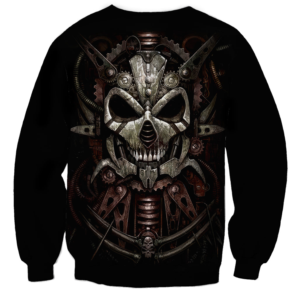 Unveiling the Mechanical Skull Sweatshirt Cybernetic Enigma - Wonder Print Shop