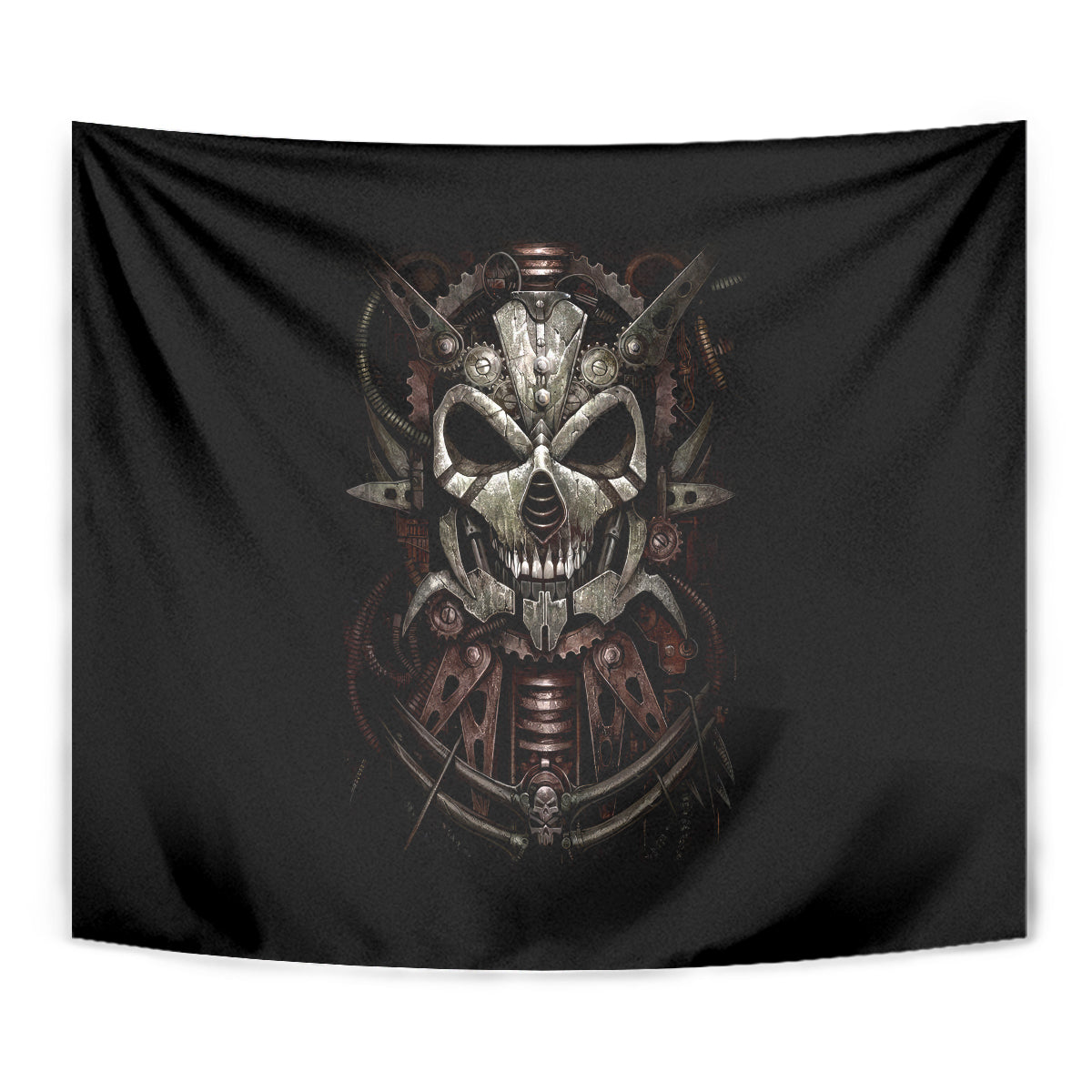 Unveiling the Mechanical Skull Tapestry Cybernetic Enigma - Wonder Print Shop