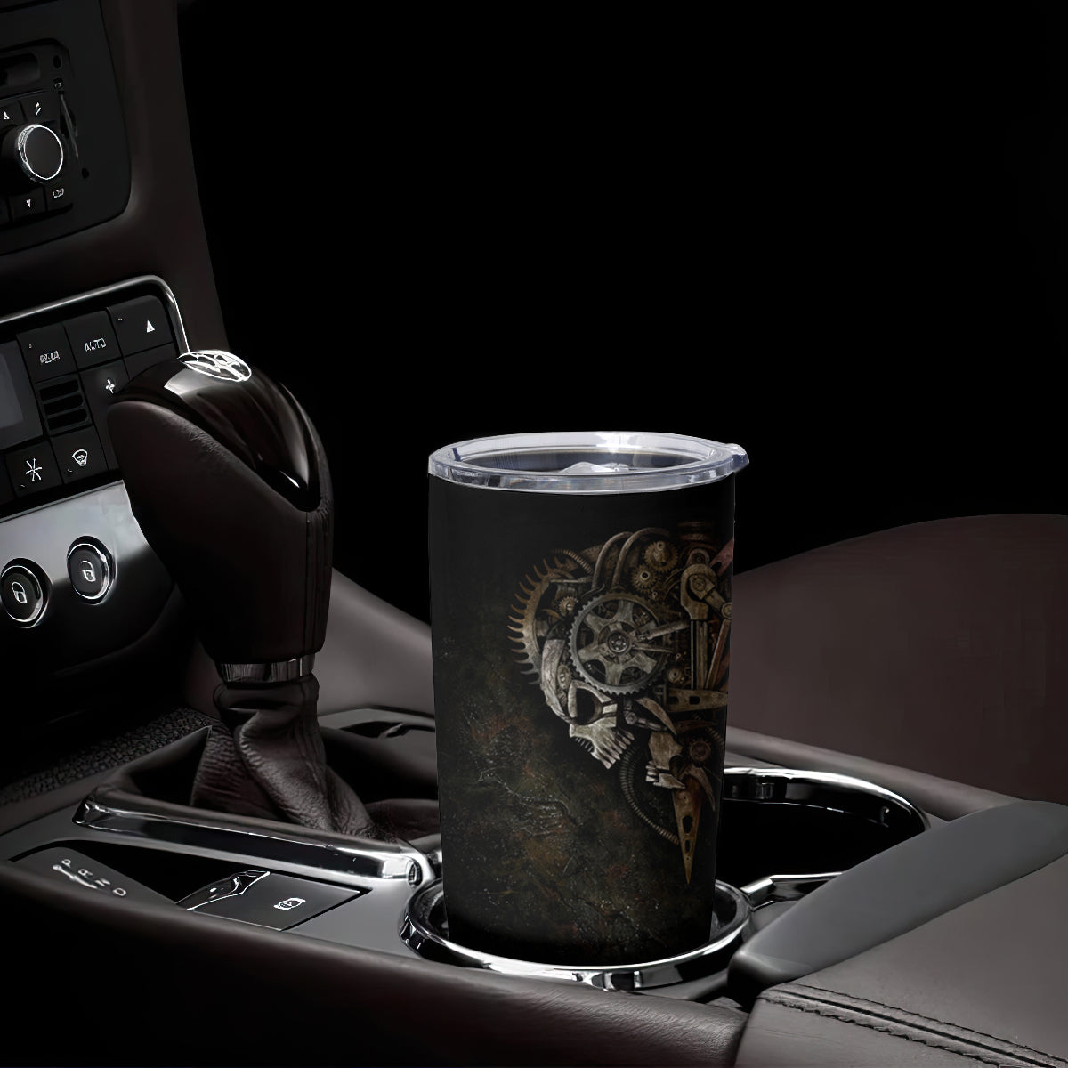 Unveiling the Mechanical Skull Tumbler Cup Cybernetic Enigma - Wonder Print Shop