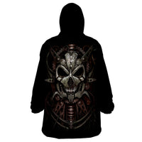 Unveiling the Mechanical Skull Wearable Blanket Hoodie Cybernetic Enigma - Wonder Print Shop