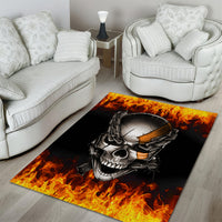Metal Skull Area Rug Infernal Chains in Fiery Abyss - Wonder Print Shop