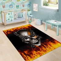 Metal Skull Area Rug Infernal Chains in Fiery Abyss - Wonder Print Shop