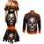 Metal Skull Couples Matching Mermaid Dress and Long Sleeve Button Shirts Infernal Chains in Fiery Abyss DT01