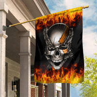 Metal Skull Garden Flag Infernal Chains in Fiery Abyss - Wonder Print Shop