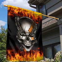 Metal Skull Garden Flag Infernal Chains in Fiery Abyss - Wonder Print Shop