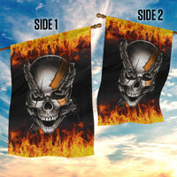 Metal Skull Garden Flag Infernal Chains in Fiery Abyss - Wonder Print Shop