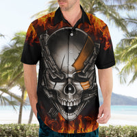 Metal Skull Hawaiian Shirt Infernal Chains in Fiery Abyss - Wonder Print Shop