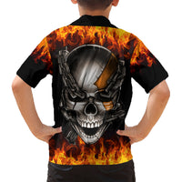 Metal Skull Hawaiian Shirt Infernal Chains in Fiery Abyss - Wonder Print Shop