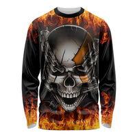 Metal Skull Long Sleeve Shirt Infernal Chains in Fiery Abyss - Wonder Print Shop