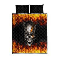 Metal Skull Quilt Bed Set Infernal Chains in Fiery Abyss - Wonder Print Shop