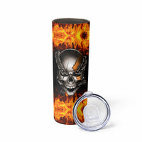 Metal Skull Skinny Tumbler Infernal Chains in Fiery Abyss - Wonder Print Shop