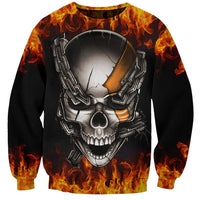 Metal Skull Sweatshirt Infernal Chains in Fiery Abyss - Wonder Print Shop