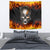 Metal Skull Tapestry Infernal Chains in Fiery Abyss - Wonder Print Shop