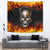 Metal Skull Tapestry Infernal Chains in Fiery Abyss - Wonder Print Shop