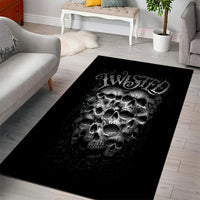 Skull Area Rug Twisted Head Skull - Wonder Print Shop