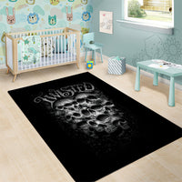 Skull Area Rug Twisted Head Skull - Wonder Print Shop