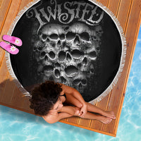 Skull Beach Blanket Twisted Head Skull - Wonder Print Shop