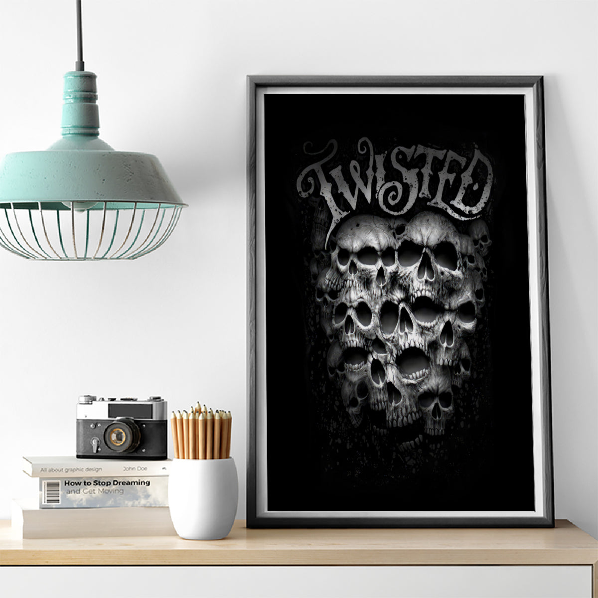 Skull Canvas Wall Art Twisted Head Skull - Wonder Print Shop