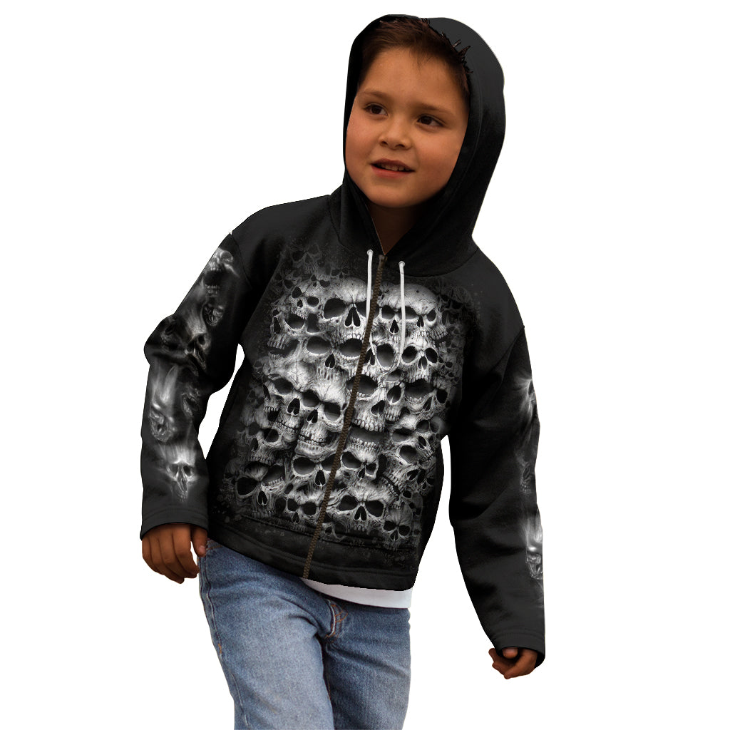 Skull Kid Hoodie Twisted Head Skull - Wonder Print Shop