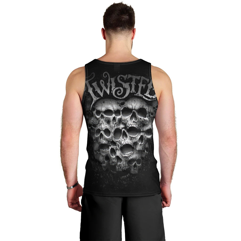 Skull Men Tank Top Twisted Head Skull DT01
