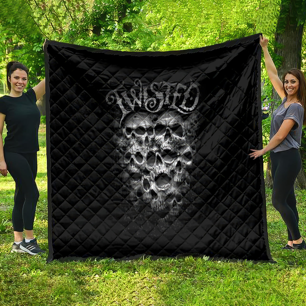 Skull Quilt Twisted Head Skull - Wonder Print Shop