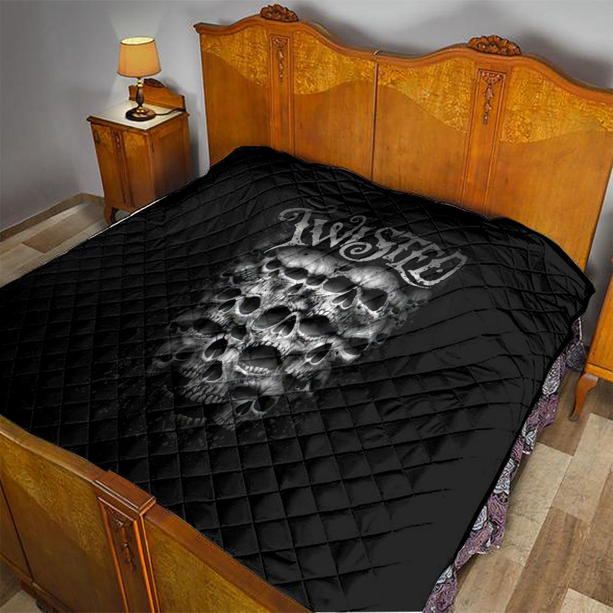 Skull Quilt Twisted Head Skull - Wonder Print Shop