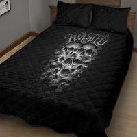 Skull Quilt Bed Set Twisted Head Skull - Wonder Print Shop