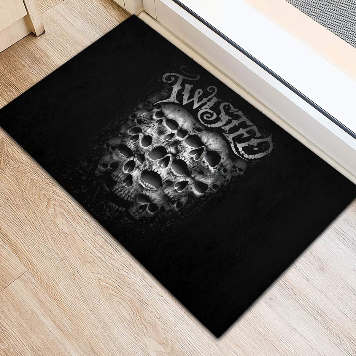 Skull Rubber Doormat Twisted Head Skull - Wonder Print Shop